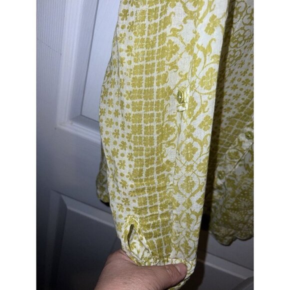 Anthropologie HEI HEI Daytrip Yellow Floral Print Long Sleeve Blouse Size S - Picture 4 of 9